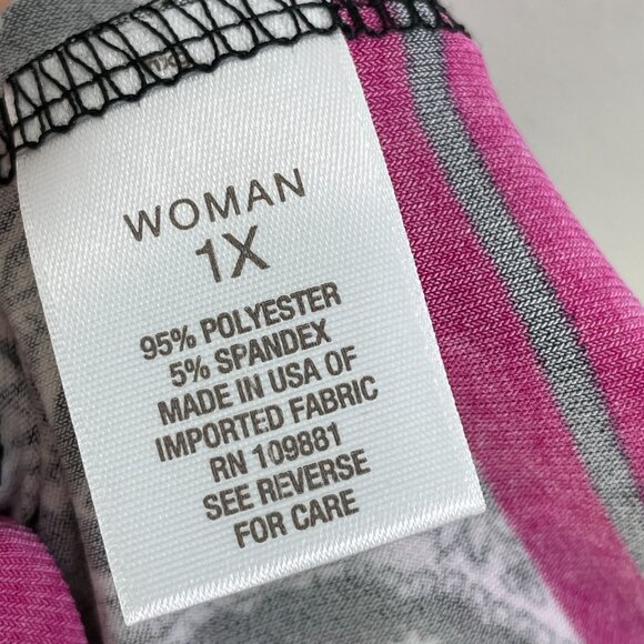 NEW Roz & Ali Womens Plus 1X Floral Stretch Tunic Top Long Sleeve Shirt - Picture 8 of 11